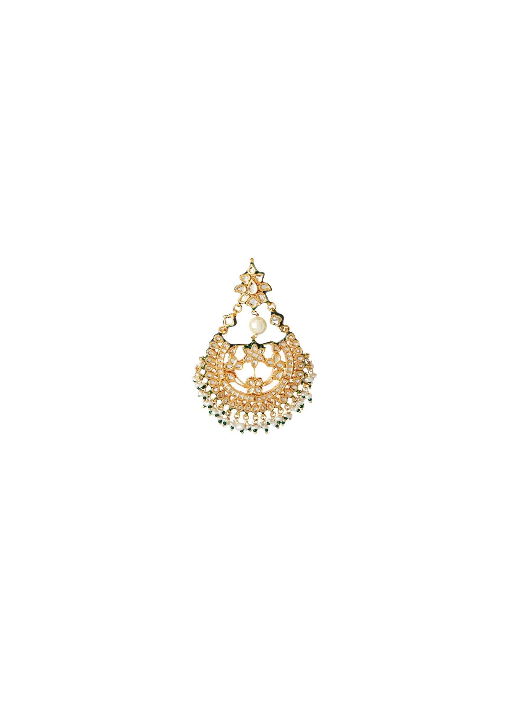 Gold Plated Kundan Polki Necklace And Earrings Set