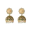 Gold Plated Black Kundan Polki Earrings