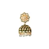 Gold Plated Black Kundan Polki Earrings