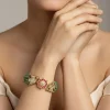 Gold Plated Green Beaded Bracelet