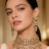 Kundan Polki Necklace Set With Earrings
