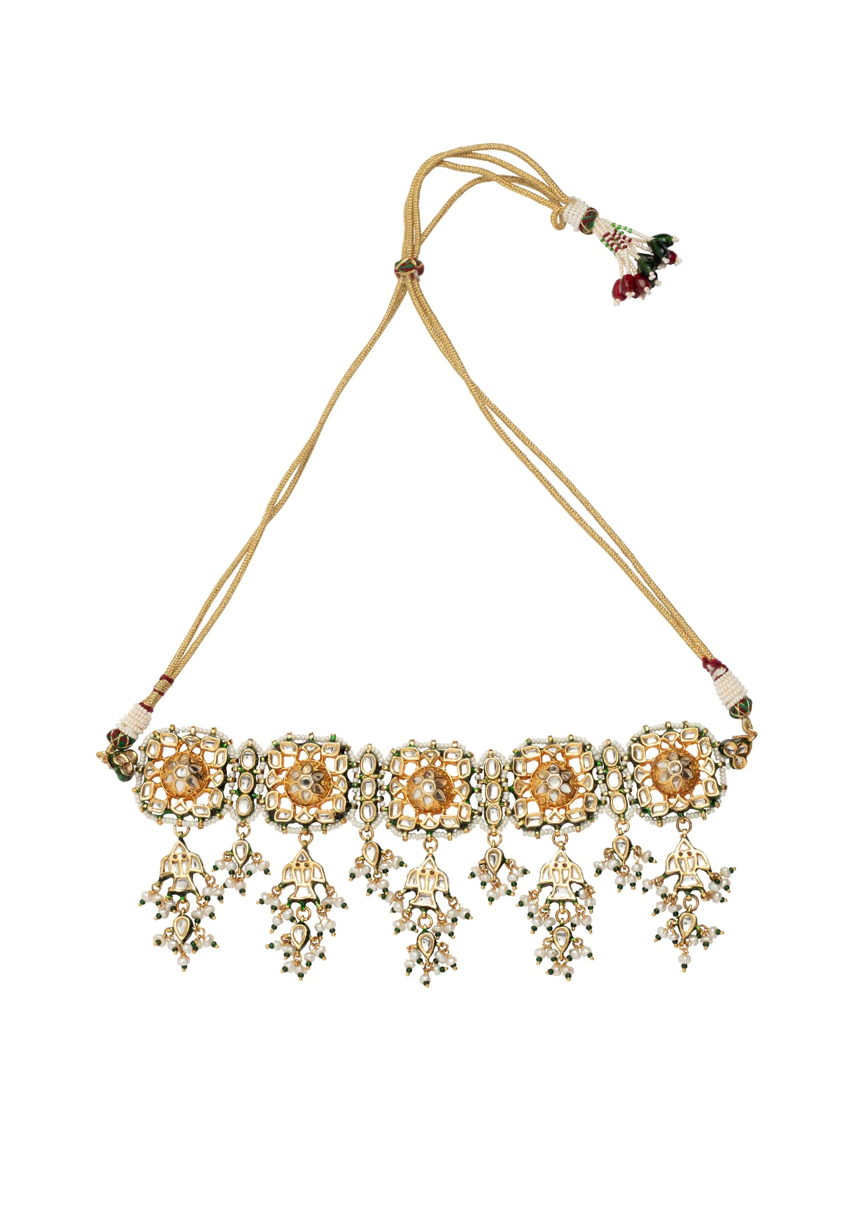 Kundan Polki Necklace Set With Earrings