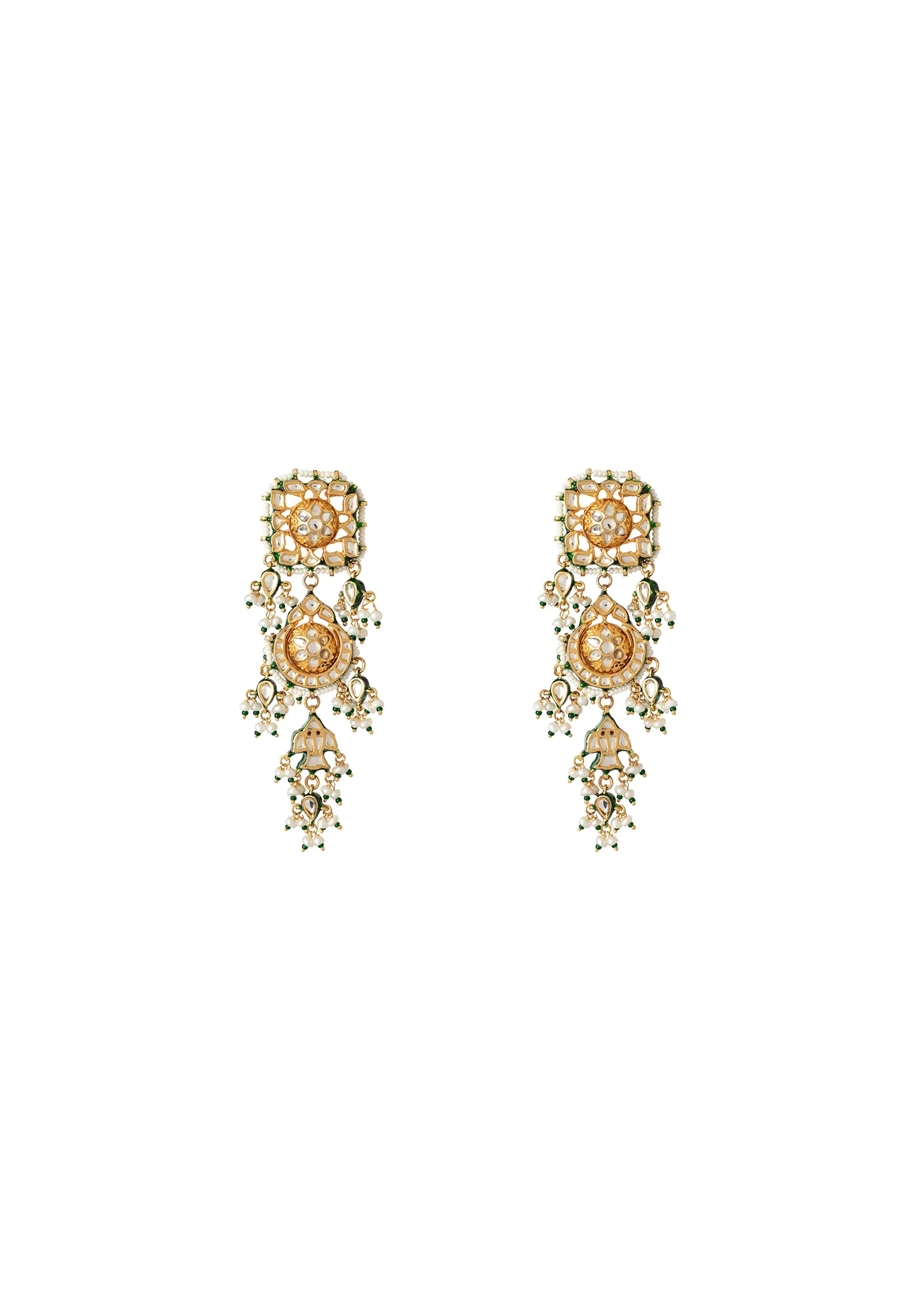 Kundan Polki Necklace Set With Earrings