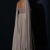 Champagne Gown With Embellished Sweetheart Cut Bodice And Spaghetti Straps Online - Kalki Fashion