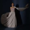 Champagne Gown With Embellished Sweetheart Cut Bodice And Spaghetti Straps Online - Kalki Fashion