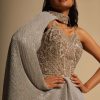 Champagne Gown With Embellished Sweetheart Cut Bodice And Spaghetti Straps Online - Kalki Fashion