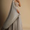 Champagne Gown With Embellished Sweetheart Cut Bodice And Spaghetti Straps Online - Kalki Fashion