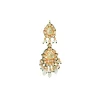 Gold Plated Green Kundan Teardrop Motif Earrings