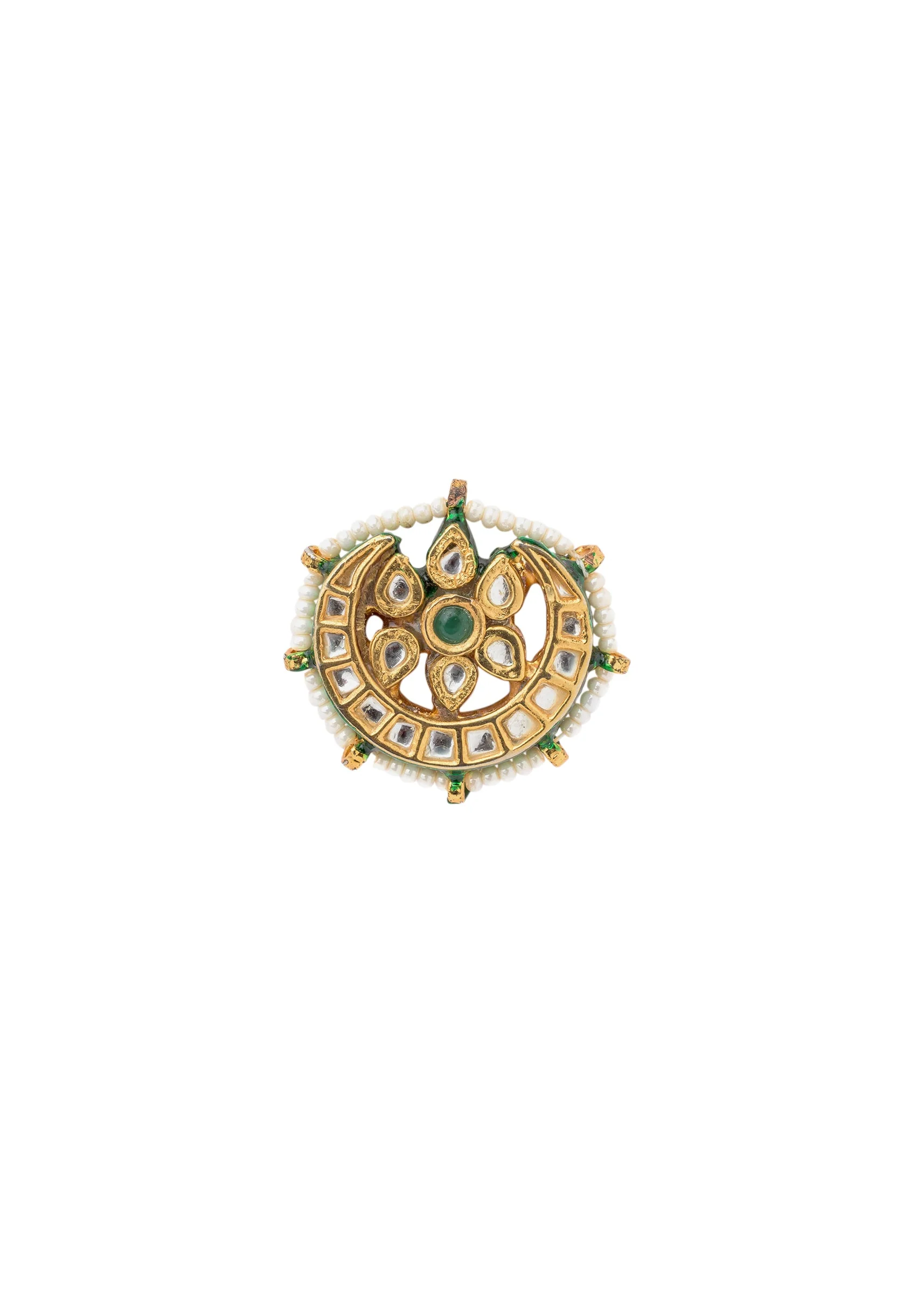 Gold Plated Green Stud Earrings