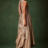 Mauve Dhoti Drape Skirt Brocade Embroidered Kurta With Side Tie Ups