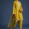 Mehendi Green Silk Embroidered Kurta Dhoti Set