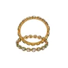 Gold Tone Bangles With Teardrop White Stones And Green Enamel