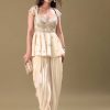 Off White Dhoti With Embroidered Top