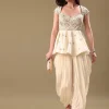 Off White Dhoti With Embroidered Top