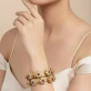 Gold Plated Red Temple Bangles