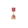 Gold Plated Red Long Necklace Set With Earrings