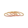 Gold Finish Bangle With Traditional Temple Motifs And Ruby Simulated Stones