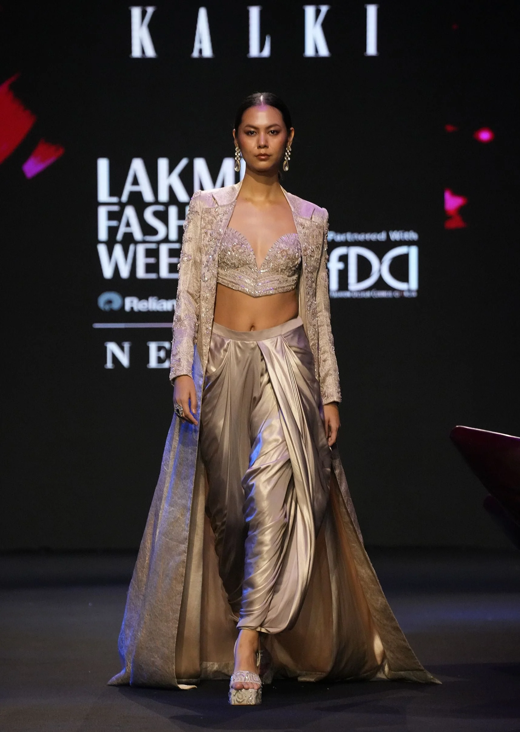 8969-beige-embroidered-brocade-corset-with-long-blazer-and-dhoti-pant-1.webp Beige Embroidered Brocade Corset With Long Blazer And Dhoti Pant