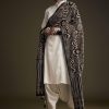 Off White Khadi Dhoti Suit With Black Hand Dyed Ajrakh Dupatta