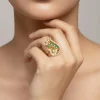 899-gold-finish-ring-with-temple-style-motifs-and-pink-and-green-simulated-stones-1.webp Gold Finish Ring With Temple Style Motifs And Pink and Green Simulated Stones