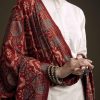 Off White Khadi Dhoti Suit With Red Hand Dyed Ajrakh Dupatta