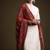 Off White Khadi Dhoti Suit With Red Hand Dyed Ajrakh Dupatta