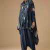 Indigo Hand Dyed Ajrakh Jacket and Dhoti Set