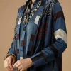 Indigo Hand Dyed Ajrakh Jacket and Dhoti Set