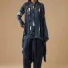 Indigo Hand Dyed Ajrakh Jacket and Dhoti Set