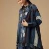 Indigo Hand Dyed Ajrakh Jacket and Dhoti Set