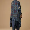 Indigo Hand Dyed Ajrakh Jacket and Dhoti Set