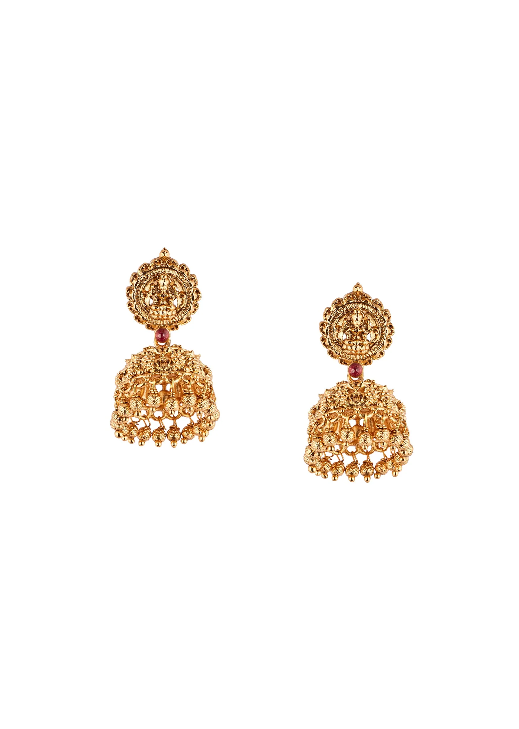 902-gold-finish-necklace-set-with-traditional-temple-motifs-4.webp Gold Finish Necklace Set With Traditional Temple Motifs