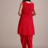 Red Leheriya Printed Kurta Dhoti Set