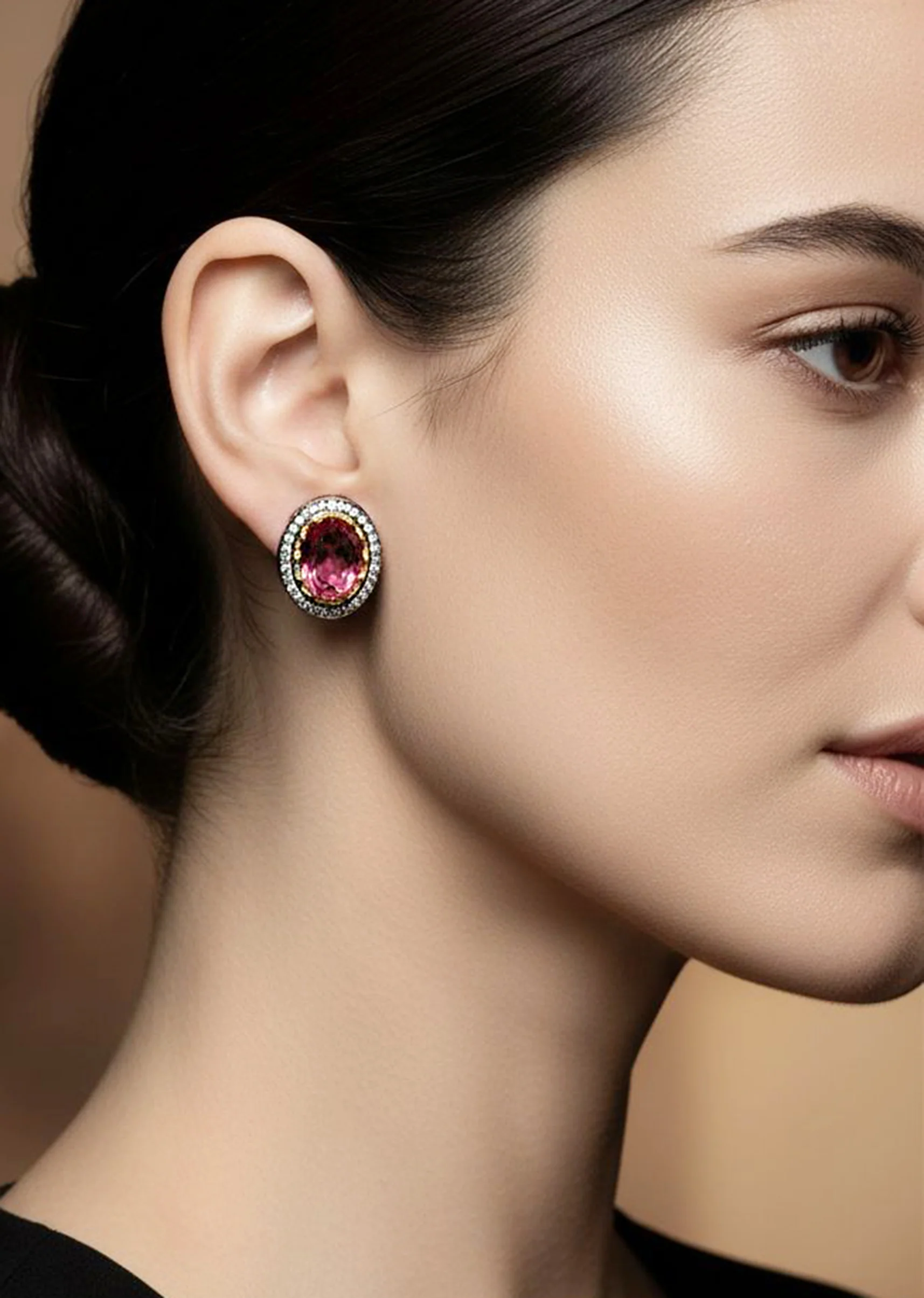 905-red-and-black-contemporary-earrings-with-faux-stones-and-cz-1.webp Red and Black Contemporary Earrings with Faux stones and CZ