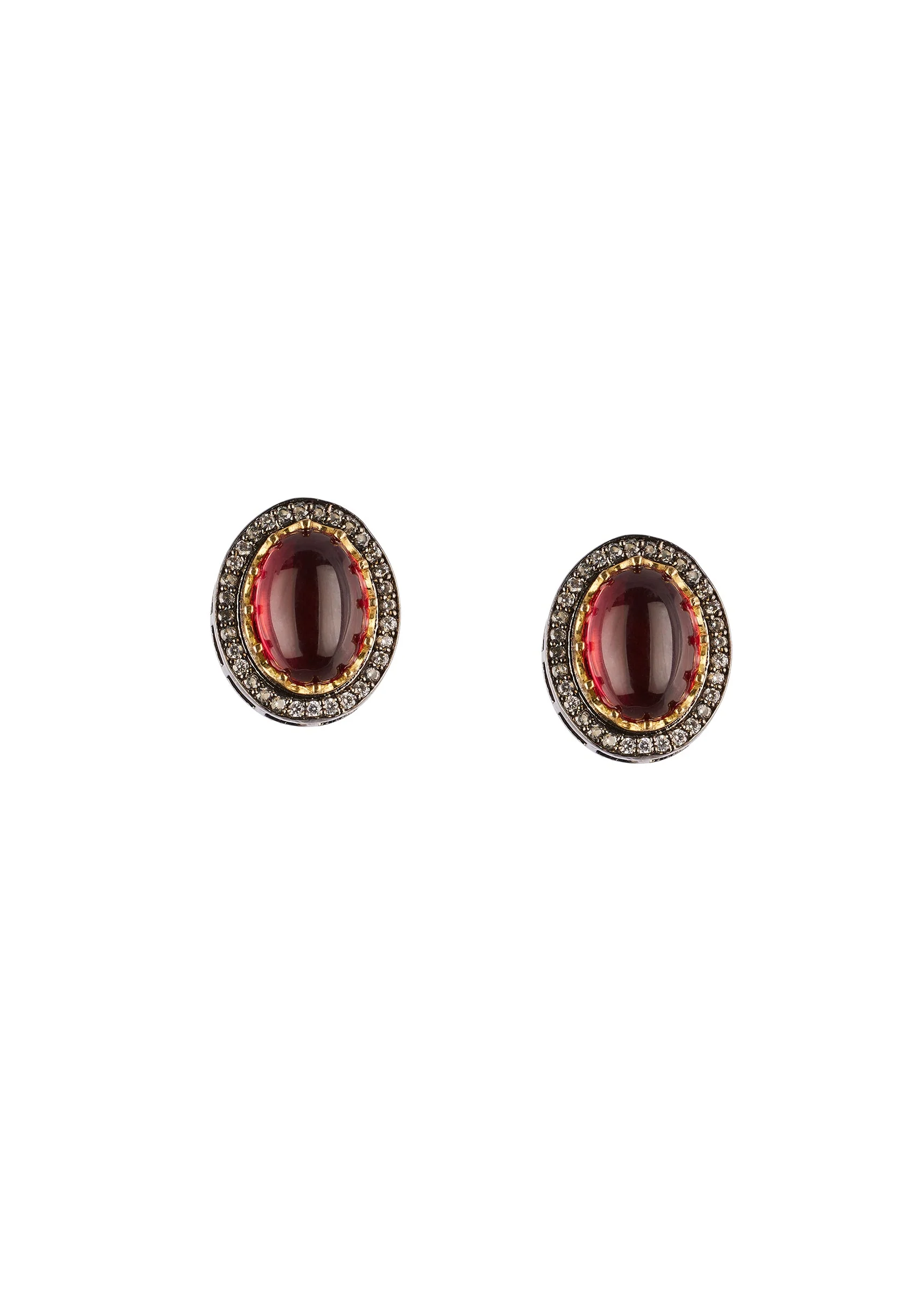 905-red-and-black-contemporary-earrings-with-faux-stones-and-cz-2.webp Red and Black Contemporary Earrings with Faux stones and CZ