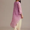 Lavender Bandhani High Low Kurta Set With Dhoti