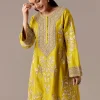 Yellow Patchwork Dhoti Suit Set
