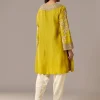 Yellow Patchwork Dhoti Suit Set