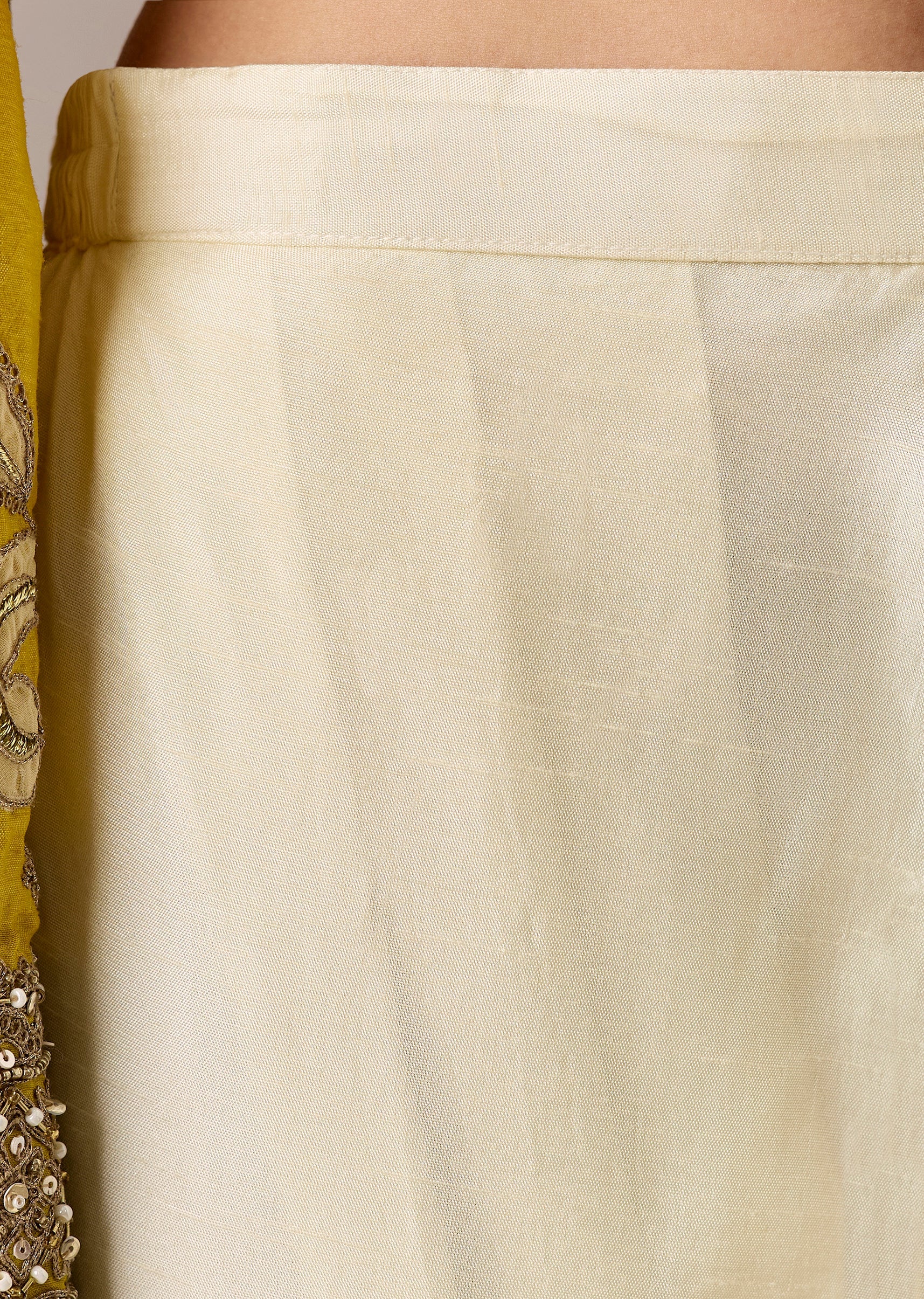 Yellow Patchwork Dhoti Suit Set