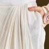 Cream Printed Croptop Set With Gotta Work Jacket And Dhoti Skirt