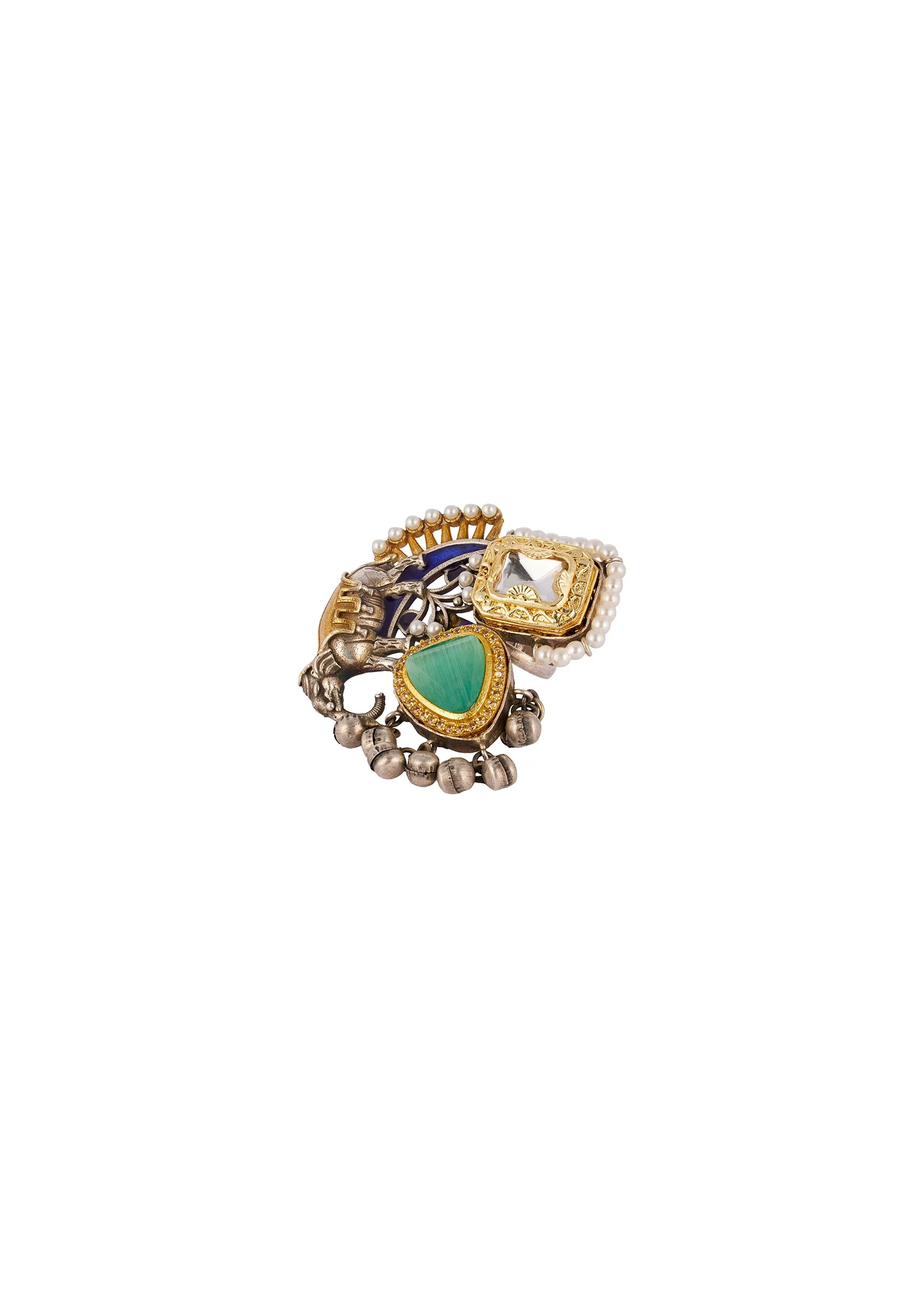 908-multi-traditional-kundan-polki-ring-with-colored-stones-1.webp Multi Traditional Kundan Polki Ring with Colored Stones