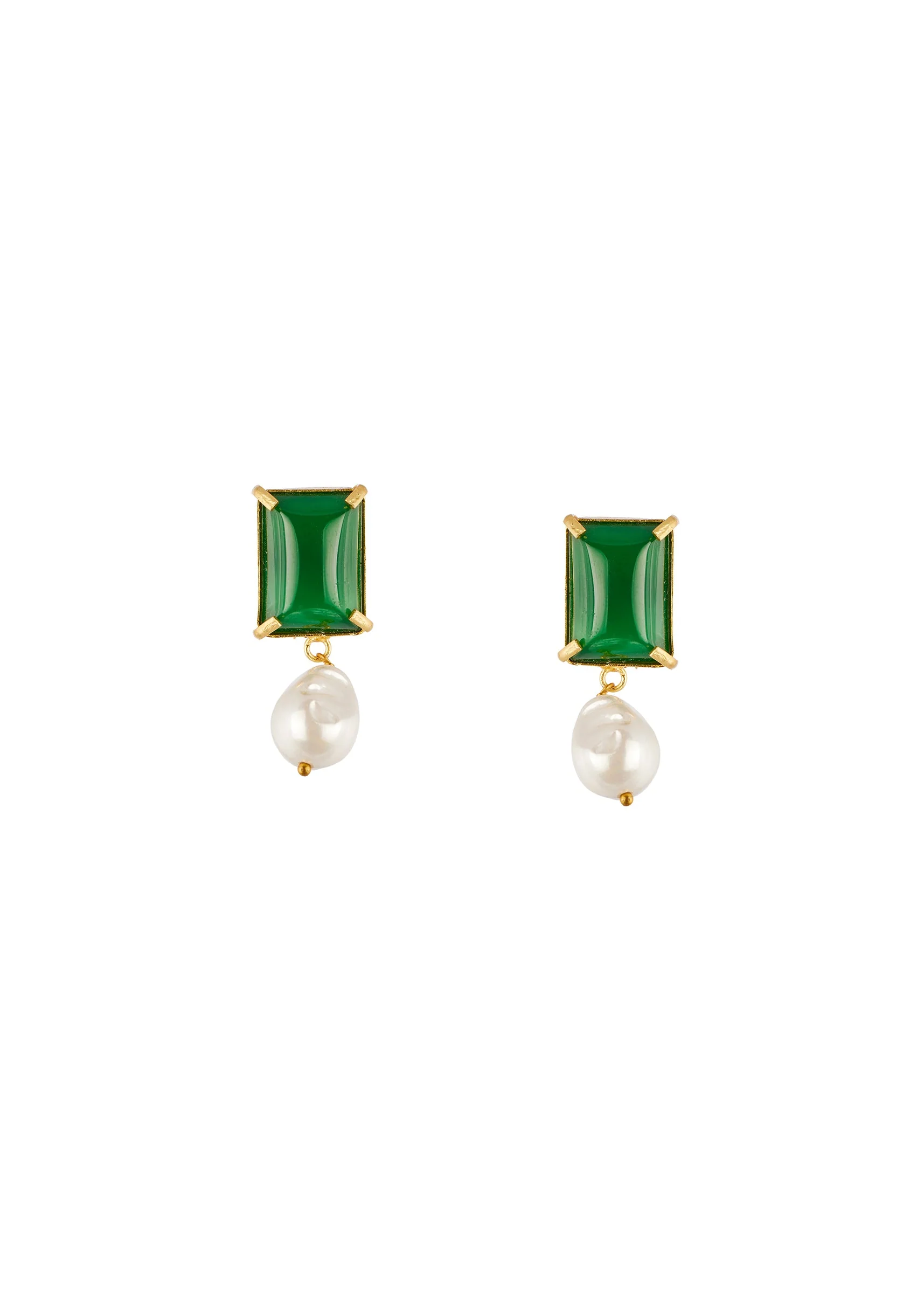 911-green-contemporary-faux-pearl-dangler-earrings-2.webp Green Contemporary Faux Pearl Dangler Earrings