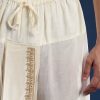 Cream Embellished Kurta with Dhoti & Dupatta Set
