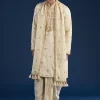 Beige Kurta with Dhoti & Dupatta Muhurtham Set