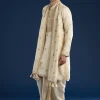 Beige Kurta with Dhoti & Dupatta Muhurtham Set