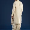 Beige Kurta with Dhoti & Dupatta Muhurtham Set