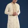 Beige Kurta with Dhoti & Dupatta Muhurtham Set