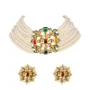 919-red-and-white-traditional-necklace-set-in-kundan-and-polki-1.webp Red and White Traditional Necklace Set in Kundan and Polki