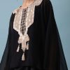 Black Organza Top And Dhoti Set with Zari Work