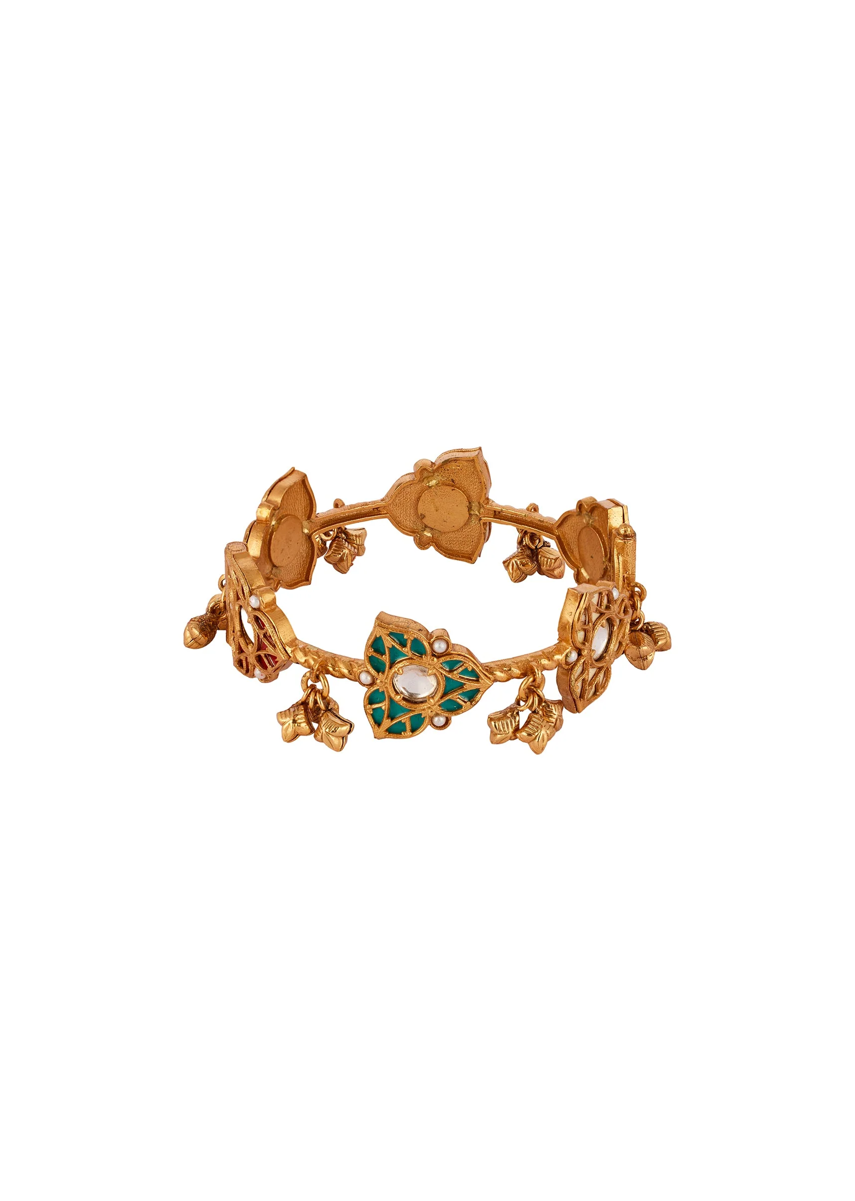 920-multi-traditional-gold-finish-kundan-polki-ring-1.webp Multi Traditional Gold Finish Kundan Polki Ring